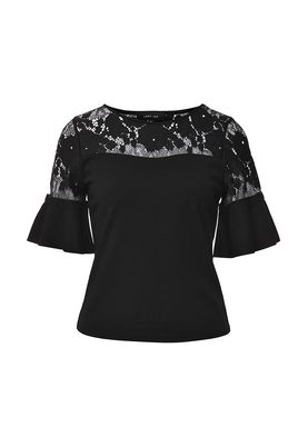 LOST INK  LACE YOLK PEPLUM SLEEVE TOP